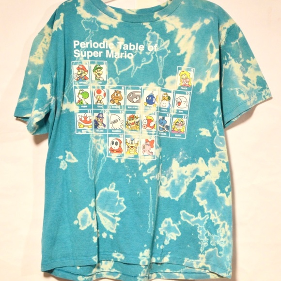 Nintendo Other - Super Mario XL Periodic Table Acid Wash T Shirt